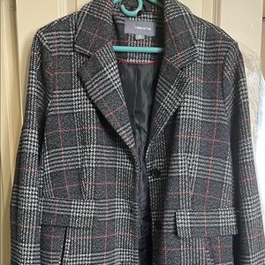 Liz Claiborne Women's Checkered Blazer - Black and Red